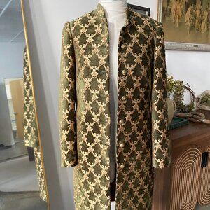 Olive & Gold Baroque Statement Coat